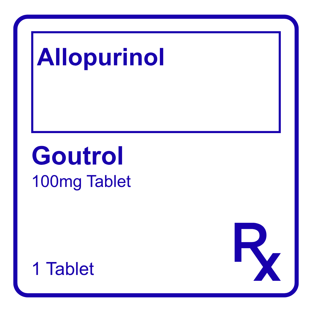 GE002641 GOUTROL ALLOPURINOL TABLET - 100MG - Image 1
