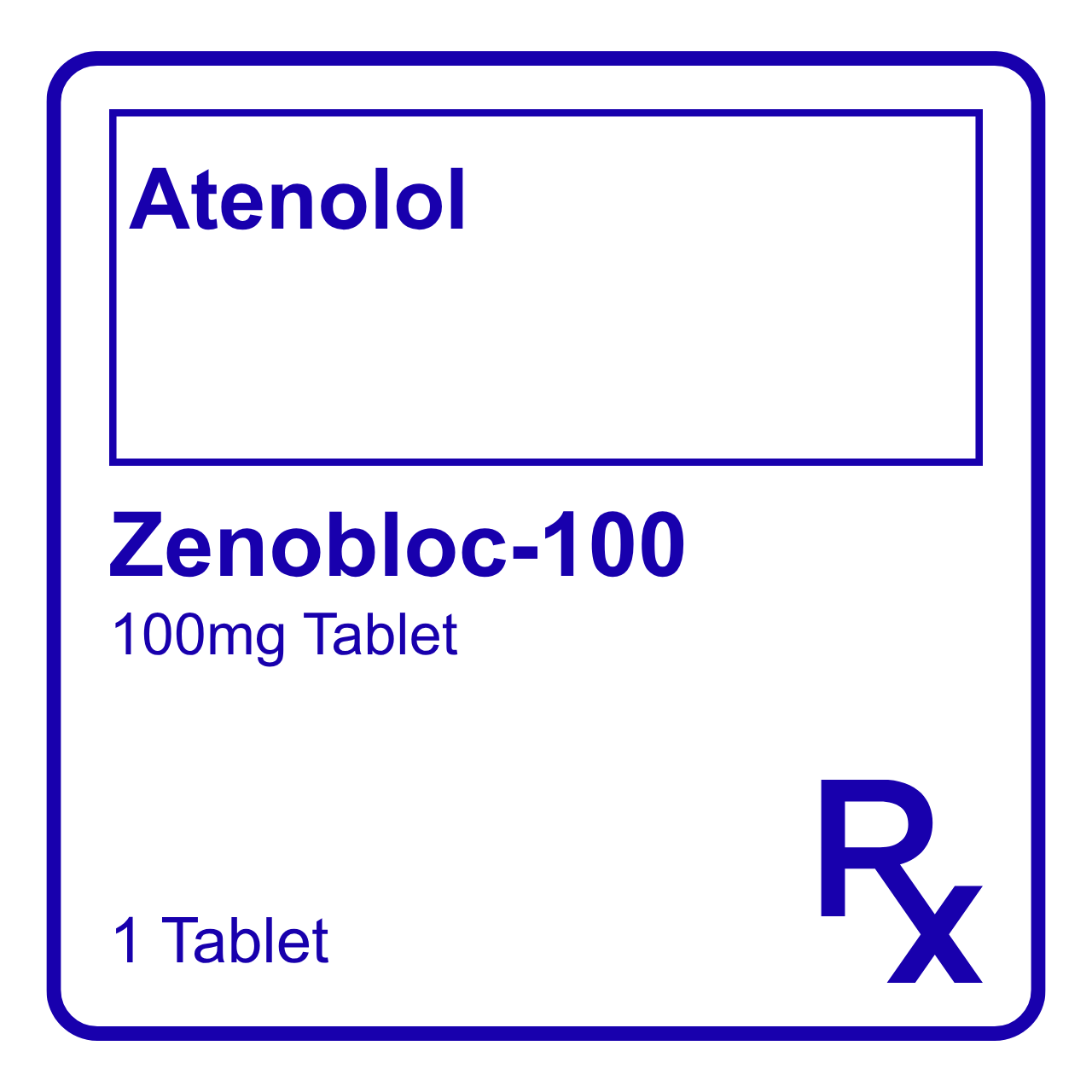 GE002672 ZENOBLOC-100 ATENOLOL FC TABLET - 100MG - Image 1