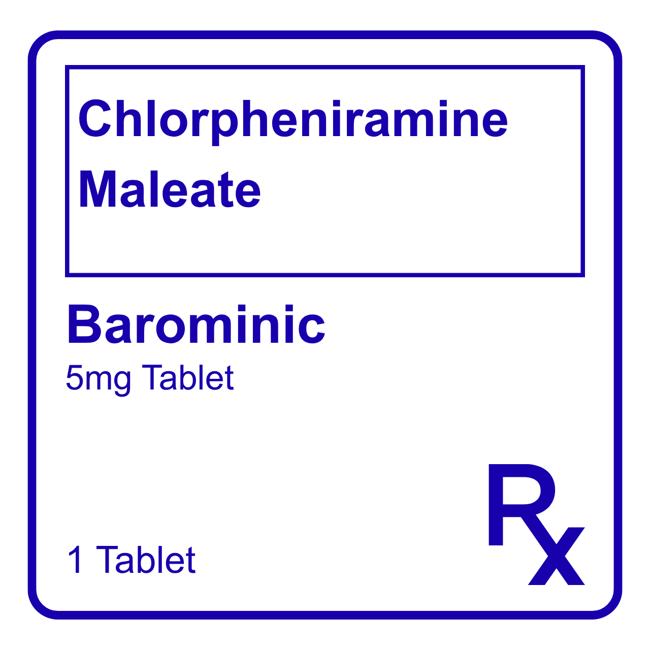 GE002717 BAROMINIC CHLORPHENIRAMINE MALEATE TABLET - 5MG - Image 1