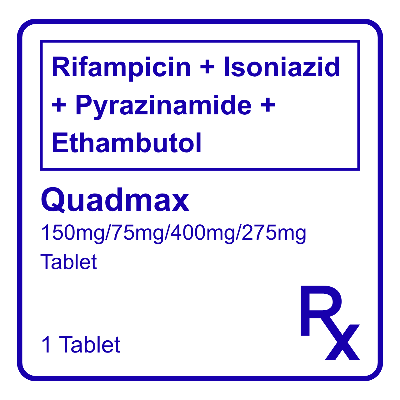 GE004543 QUADMAX RIFAMPICIN + ISONIAZID + PYRAZINAMIDE + ETHAMBUTOL - Image 1