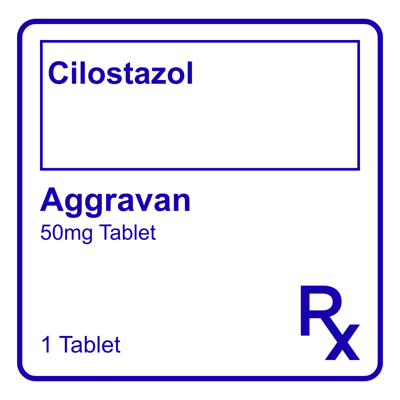 GE005508 AGGRAVAN CILOSTAZOL TABLET - 50MG - Image 1