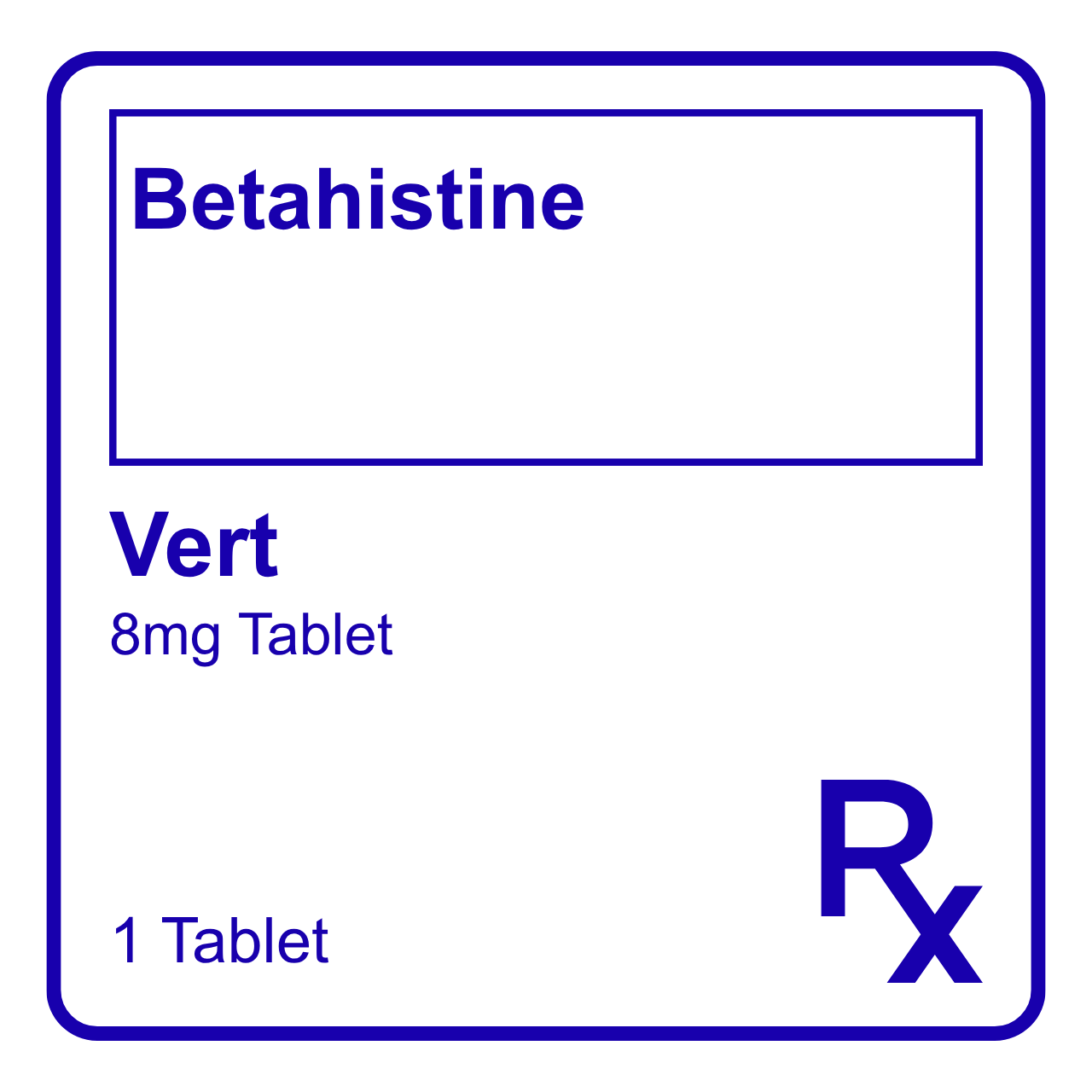 GE006066 VERT BETAHISTINE TABLET - 8MG - Image 1