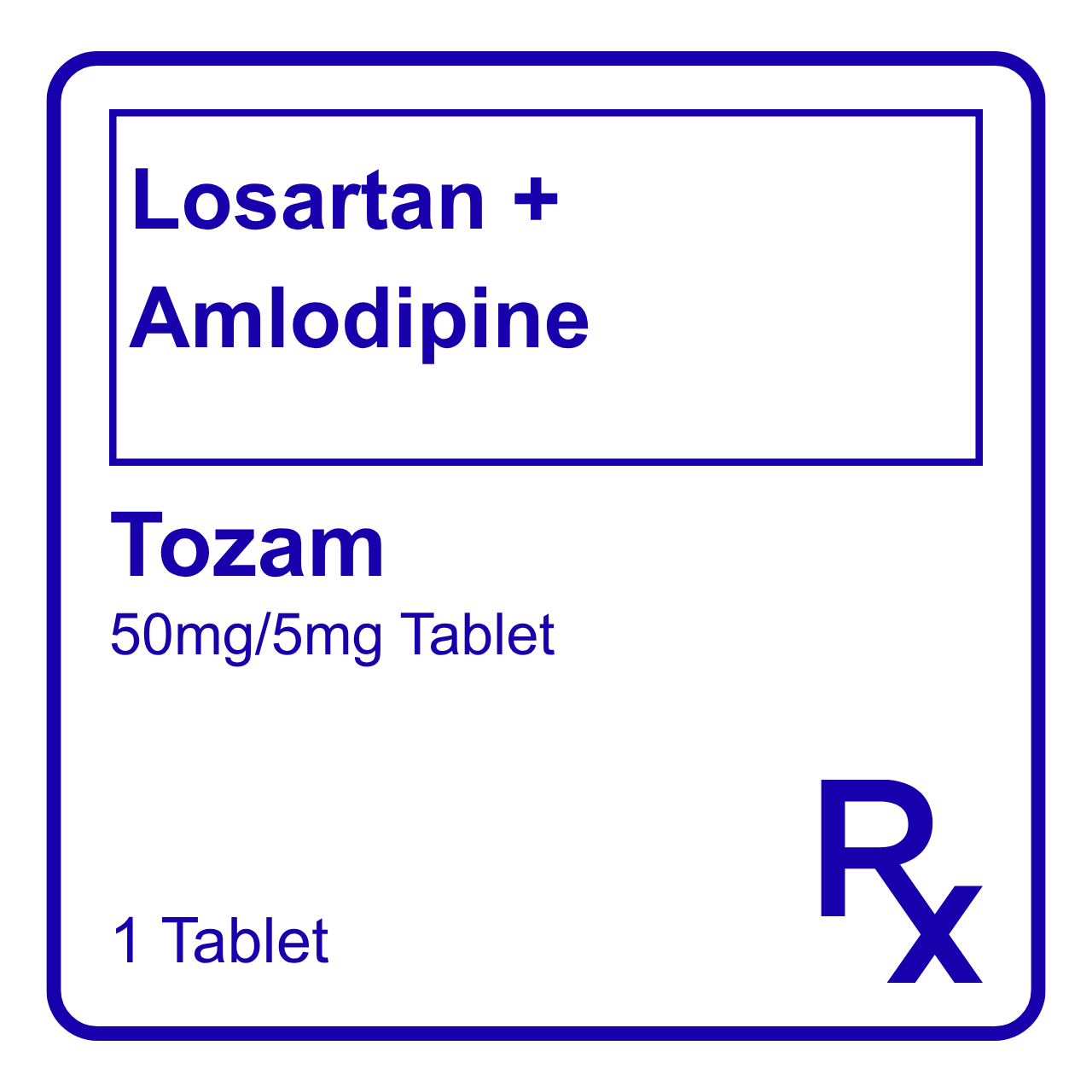 GE006469 TOZAM LOSARTAN + AMLODIPINE FC TABLET - 50MG/5MG - Image 1