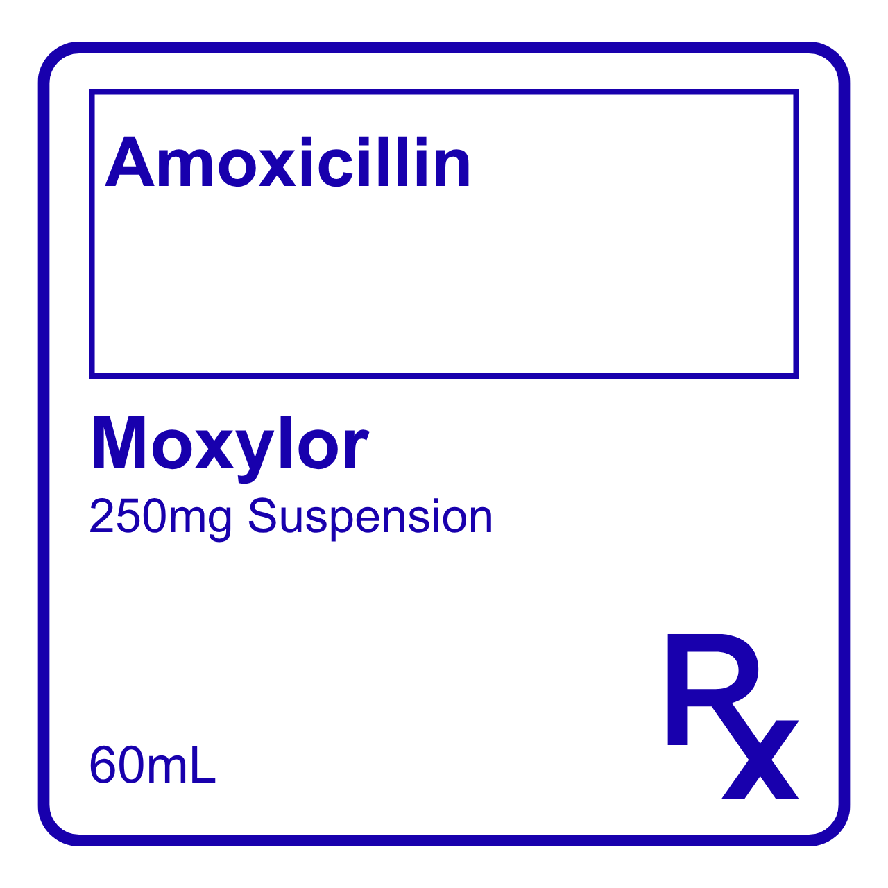 GE006483 MOXYLOR AMOXICILLIN SUSPENSION 250MG - 60ML - Image 1