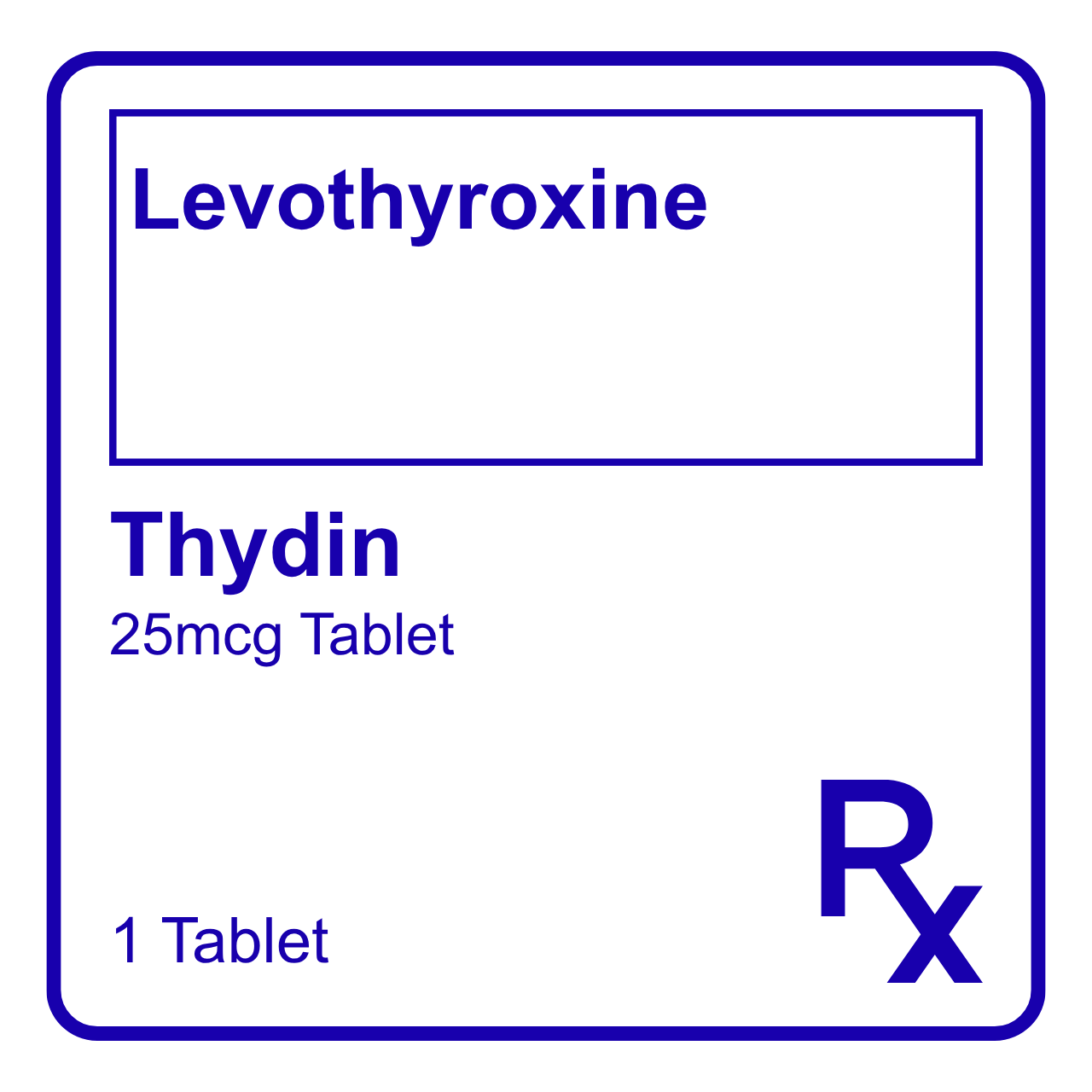 GE006542 THYDIN LEVOTHYROXINE TABLET - 25MCG - Image 1
