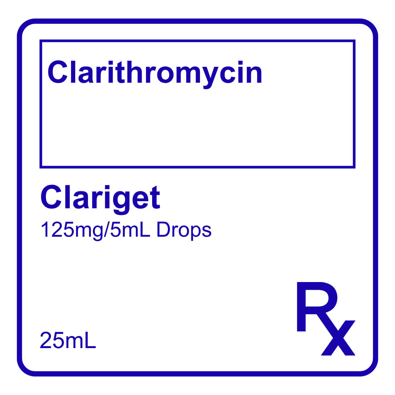 GE006583 CLARIGET CLARITHROMYCIN DROPS 125MG/5ML - 25ML - Image 1