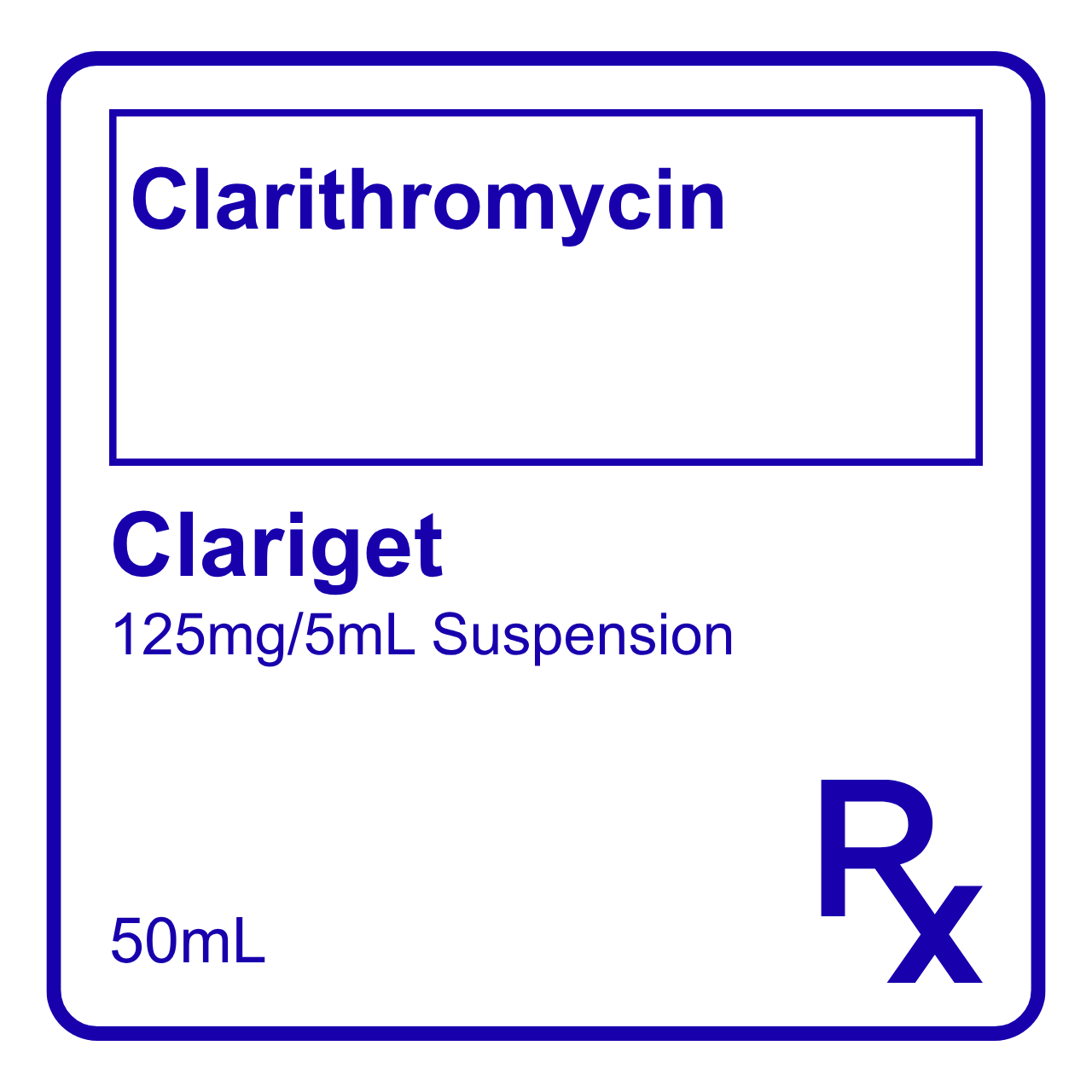 GE006584 CLARIGET CLARITHROMYCIN SUSP 125MG/5ML - 50ML - Image 1