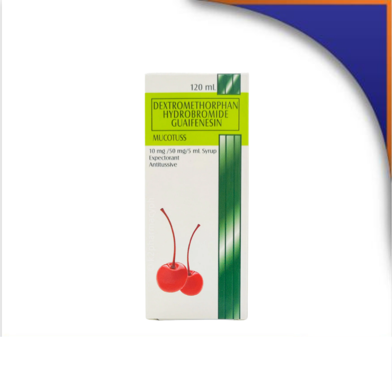 GE006826-1.png MUCOTUSS DEXTROMETHORPHAN HYDROBROMIDE GUAIFNSN SYRUP - 120ML - Image 1
