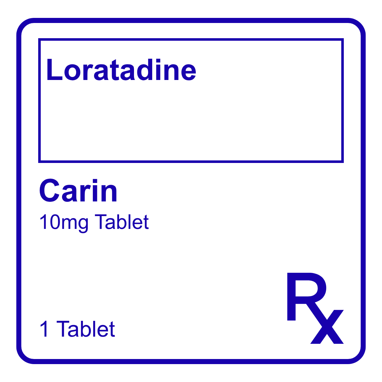 GE007062 CARIN LORATADINE TABLET - 10MG - Image 1