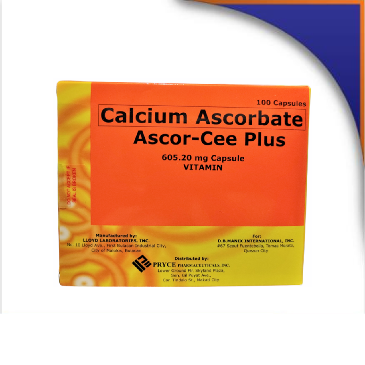 GE007064-1.png ASCOR-CEE PLUS CALCIUM ASCORBATE CAPSULE - 605.20MG - Image 1