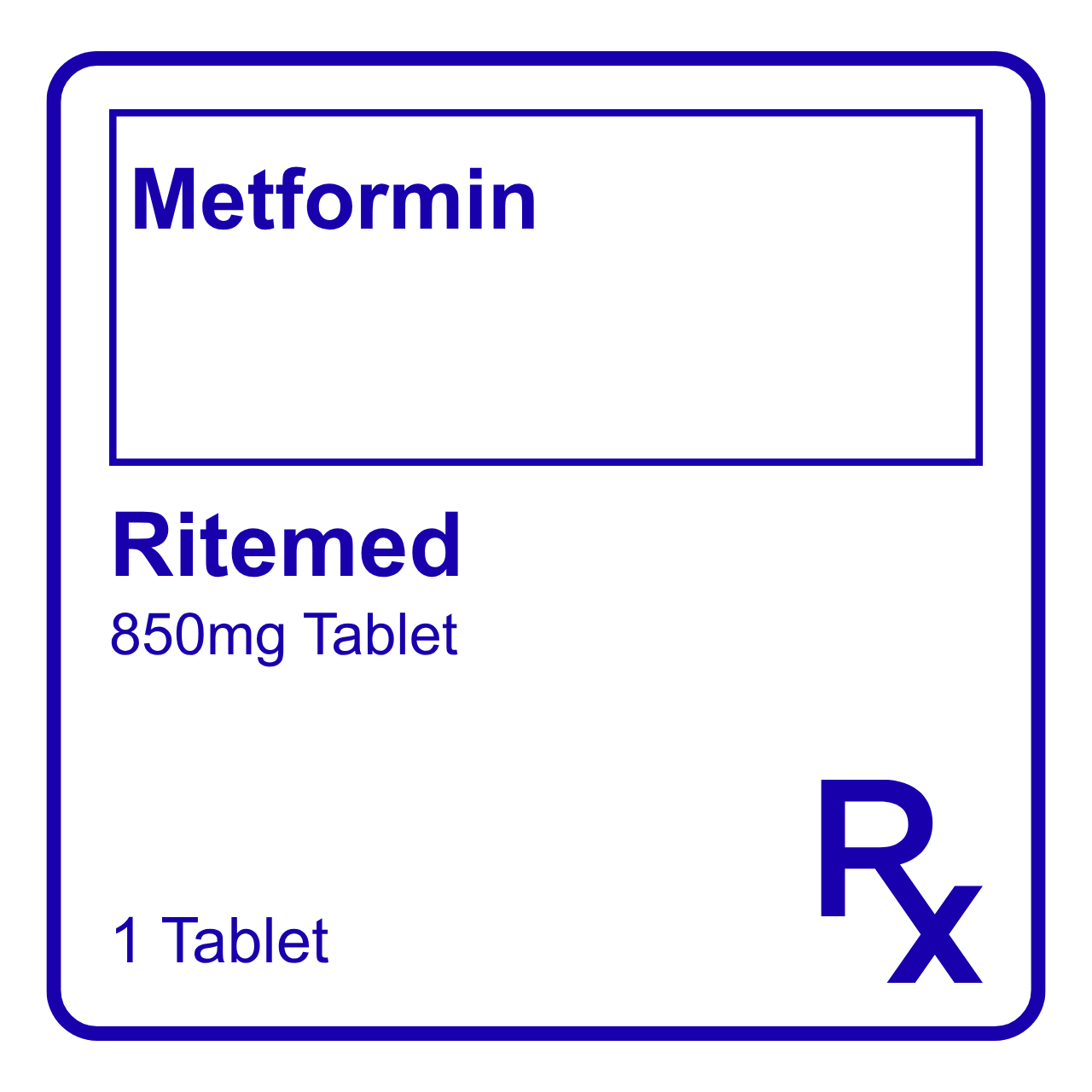 GE007250 RITEMED METFORMIN TABLET - 850MG - Image 1