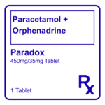 PARADOX PARACETAMOL + ORPHENADRINE TABLET - 450MG/35MG