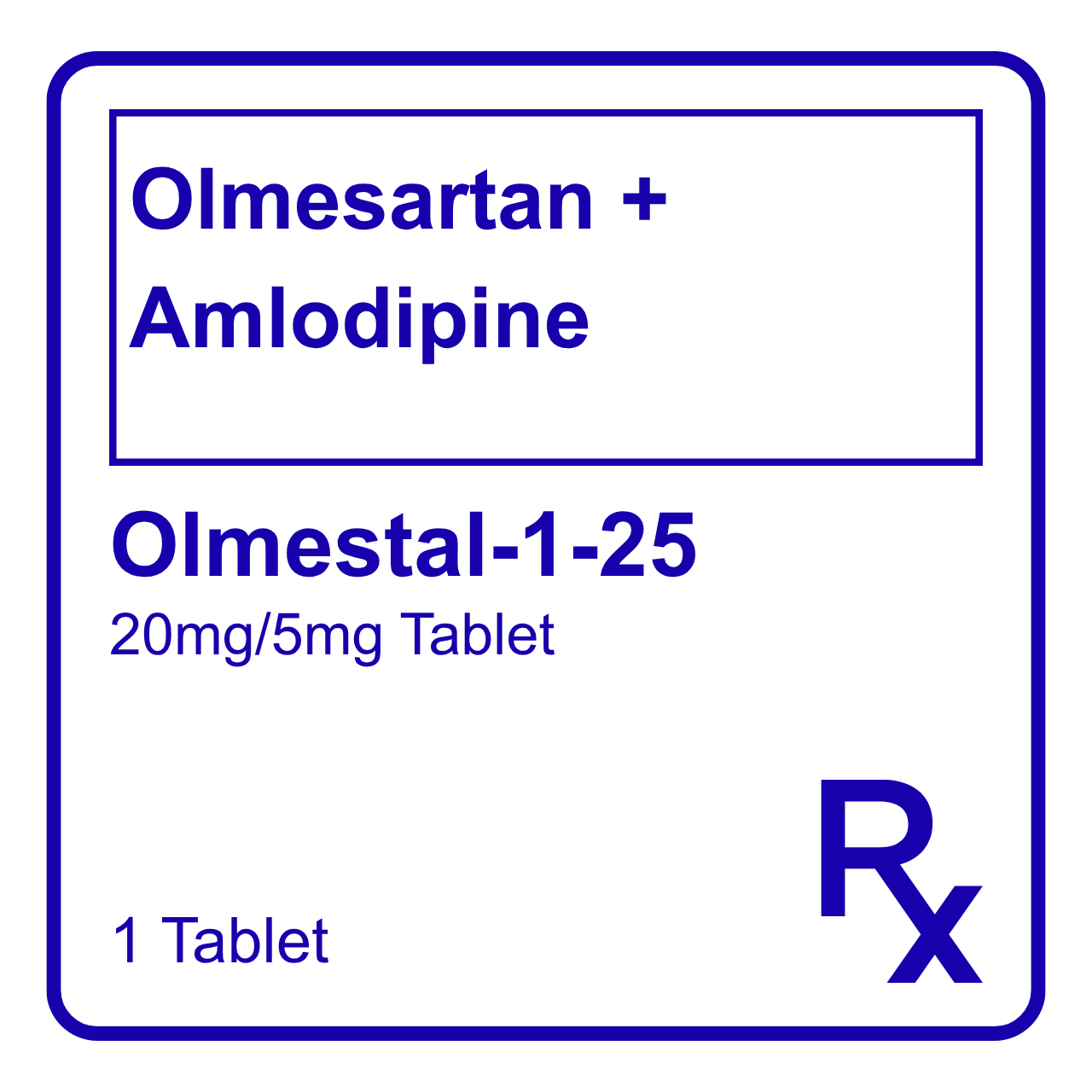 GE009212 OLMESTAL-1-25 OLMESARTAN + AMLODIPINE FC TABLET - 20MG/5MG - Image 1