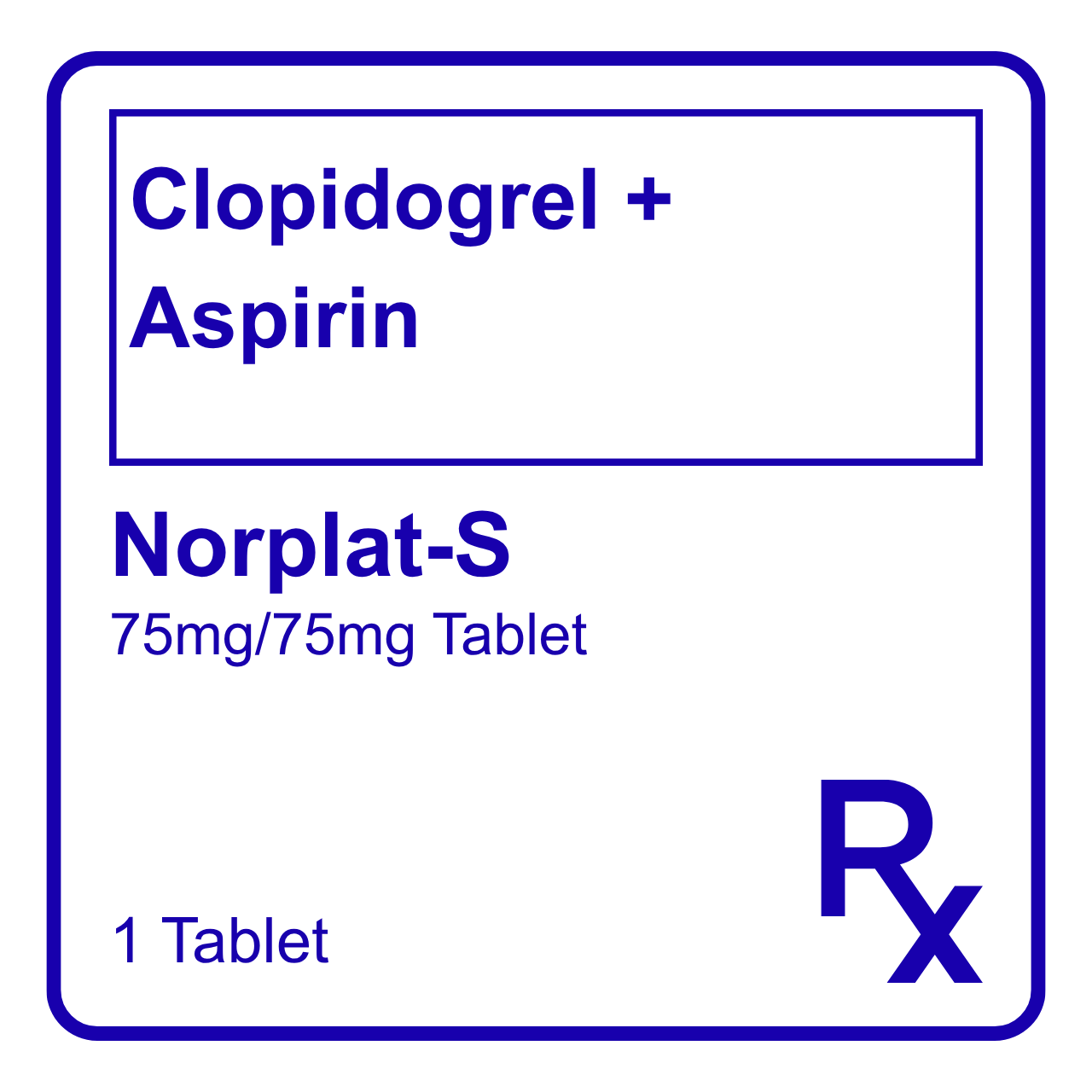 GE010006 NORPLAT-S CLOPIDOGREL + ASPIRIN TABLET - 75MG/75MG - Image 1