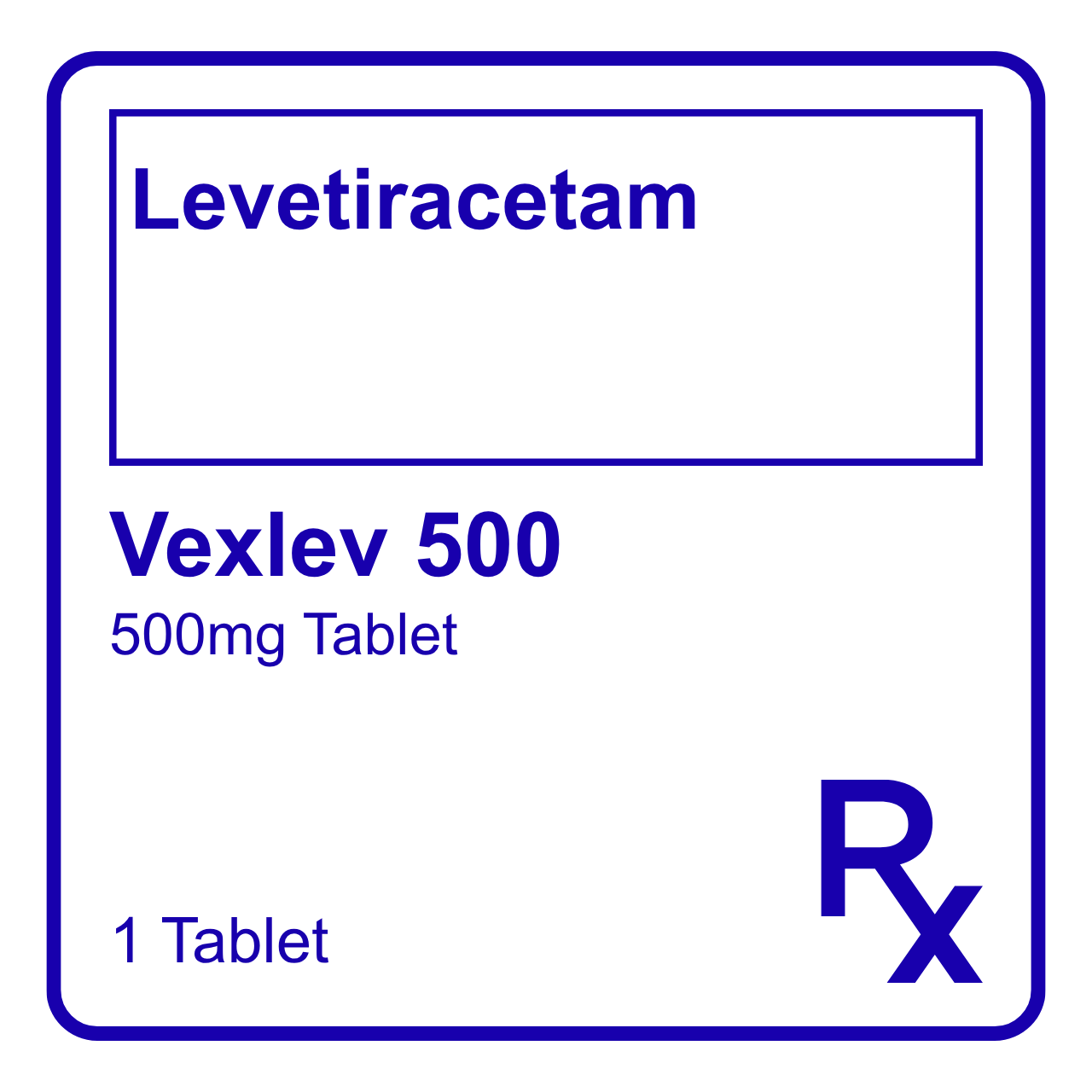 GE010098 VEXLEV 500 LEVETIRACETAM FC TABLET - 500MG - Image 1