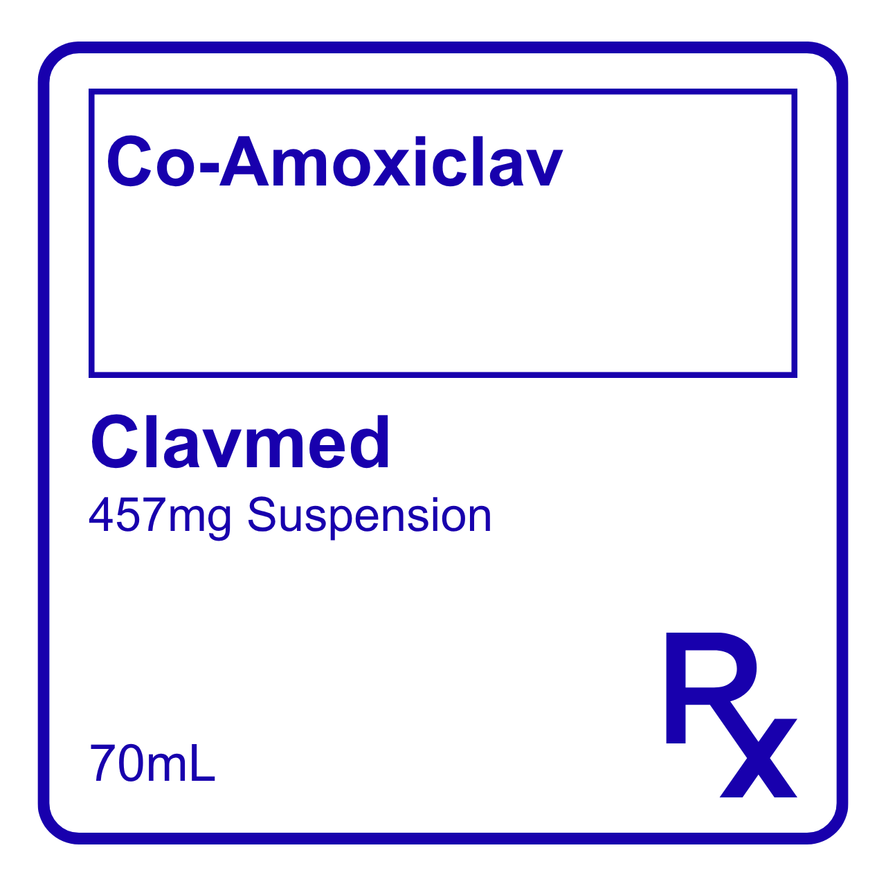 GE010826 CLAVMED CO-AMOXICLAV SUSPENSION 457MG - 70ML - Image 1