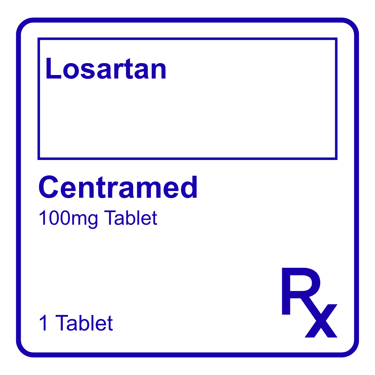 GE013109 CENTRAMED LOSARTAN FC TABLET - 100MG - Image 1
