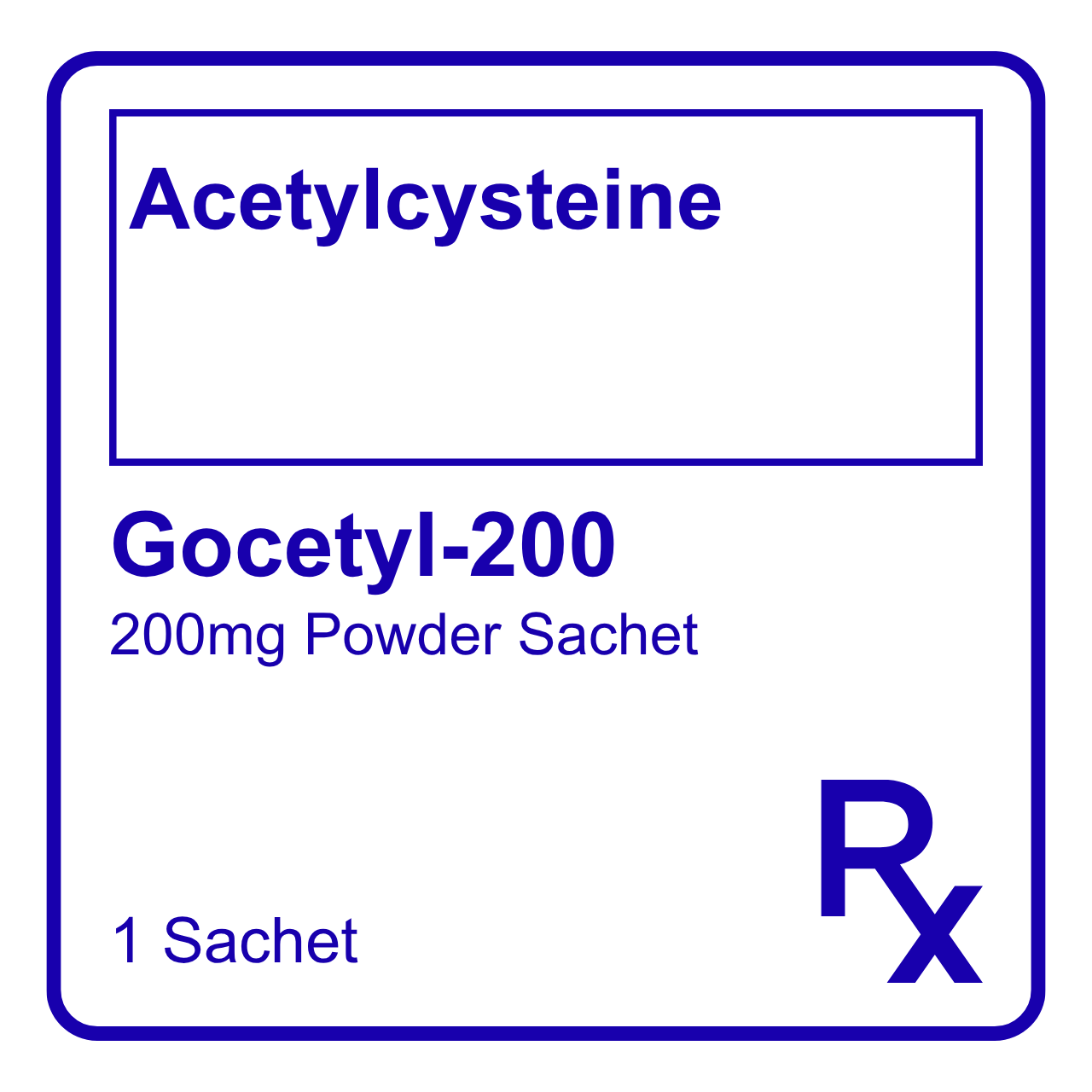GE013907 GOCETYL-200 ACETYLCYSTEINE POWDER SACHET - 200MG - Image 1