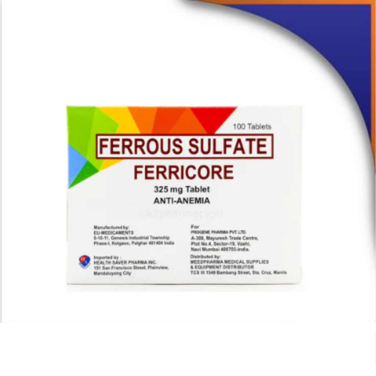 GE014309 FERRICORE FERROUS SULFATE TABLET - 325MG - Image 1