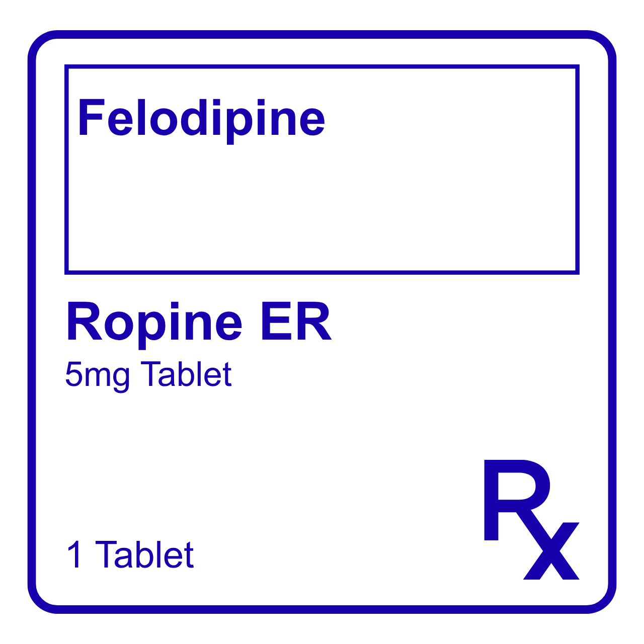 GE014637 ROPINE ER FELODIPINE TABLET - 5MG - Image 1
