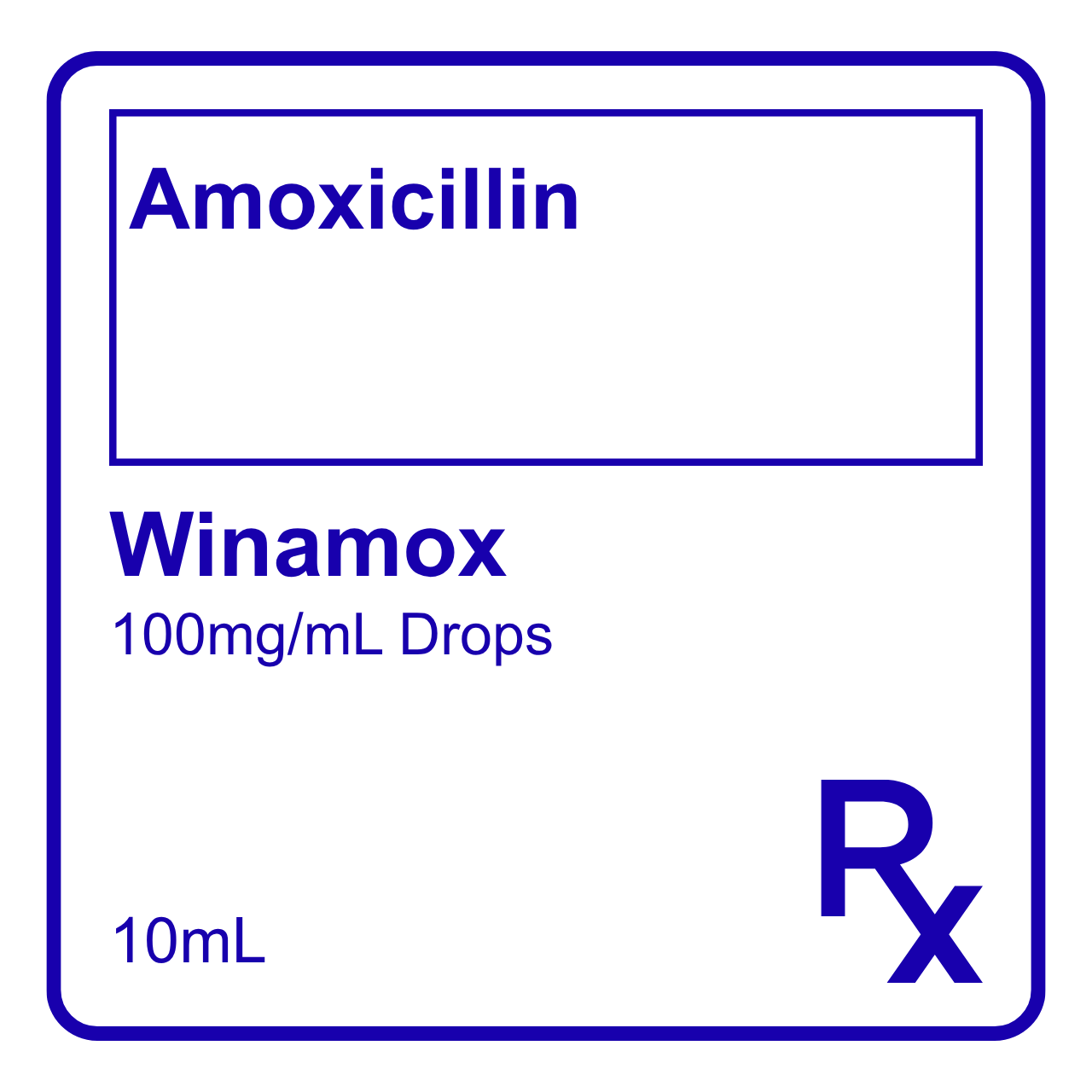 GE014659 WINAMOX AMOXICILLIN DROP 100MG/ML - 10ML - Image 1