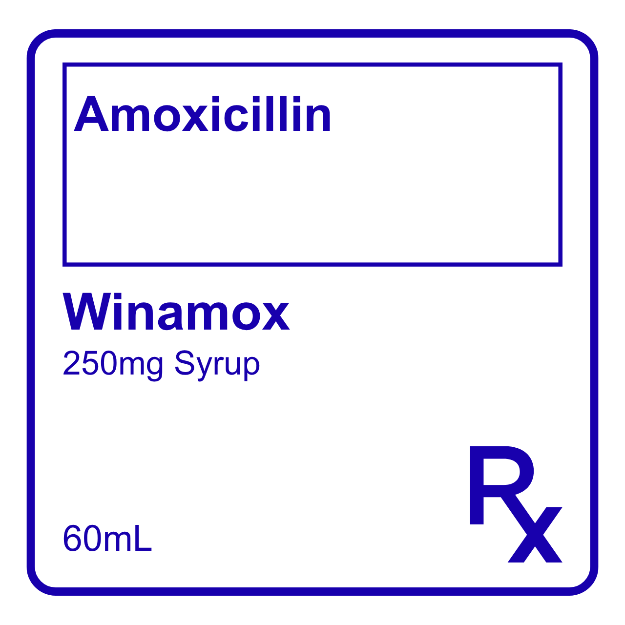 GE014660 WINAMOX AMOXICILLIN SYRUP 250MG - 60ML - Image 1