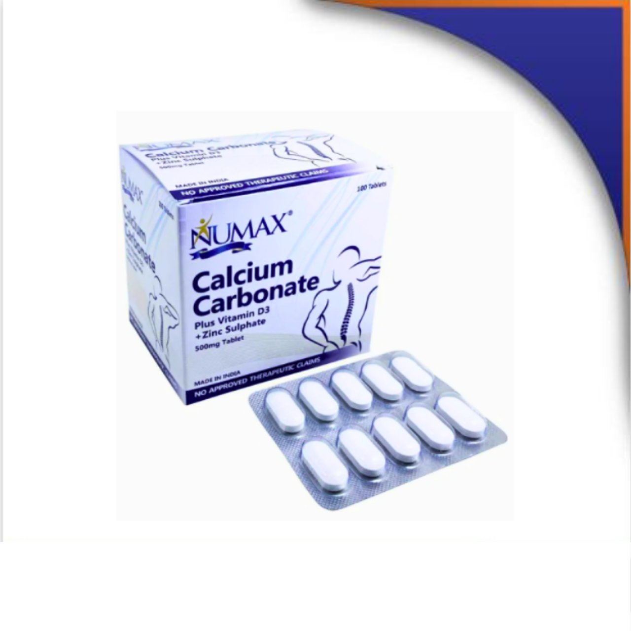 GE014809-1.png NUMAX CALCIUM CARBONATE - 500MG + D3 + ZINC - Image 1