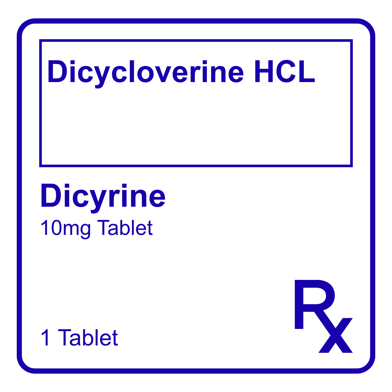 GE015357 DICYRINE DICYCLOVERINE HCL TABLET - 10MG - Image 1