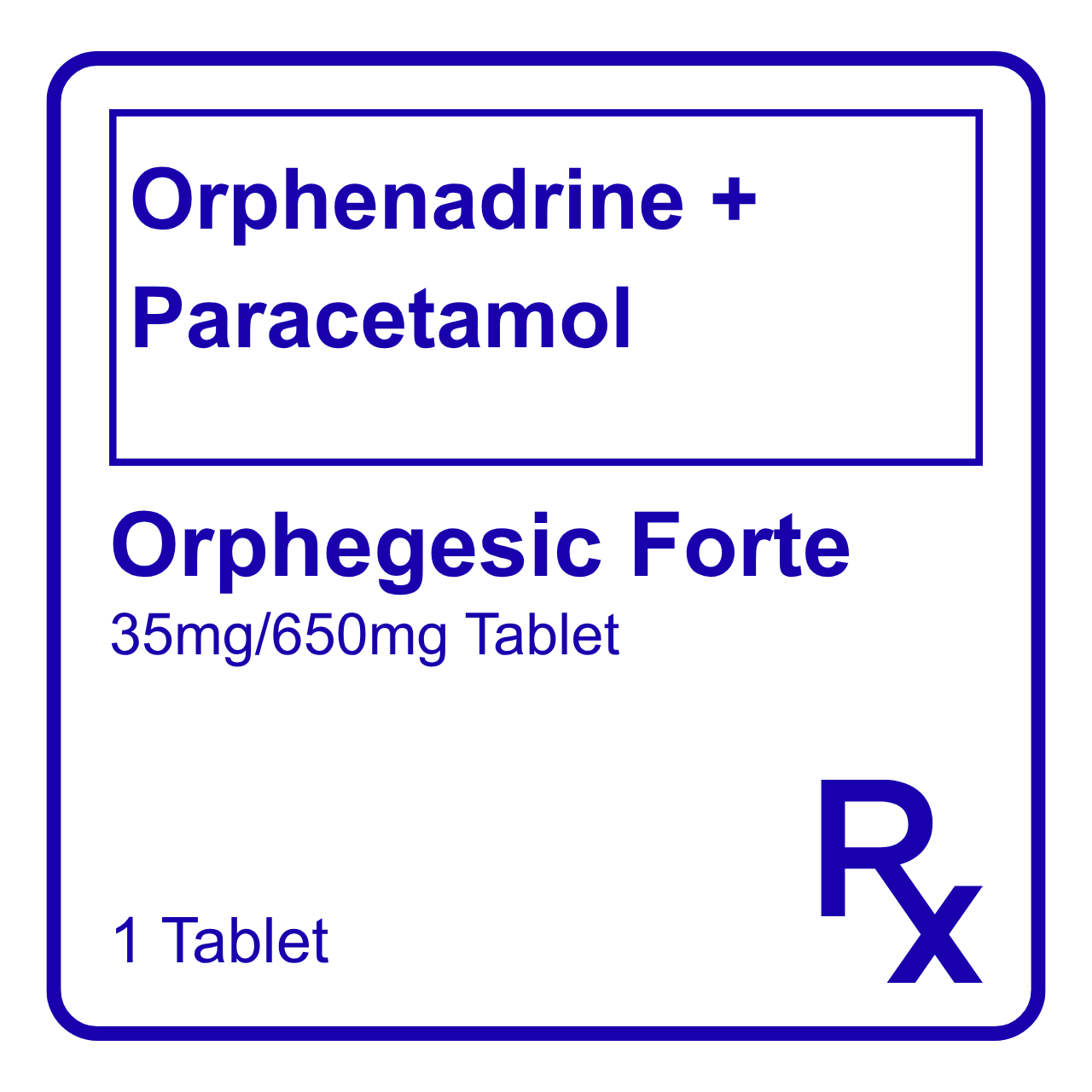 GE015432 ORPHEGESIC FORTE ORPHENADRINE + PARACETAMOL TABLET- 35MG/650MG - Image 1