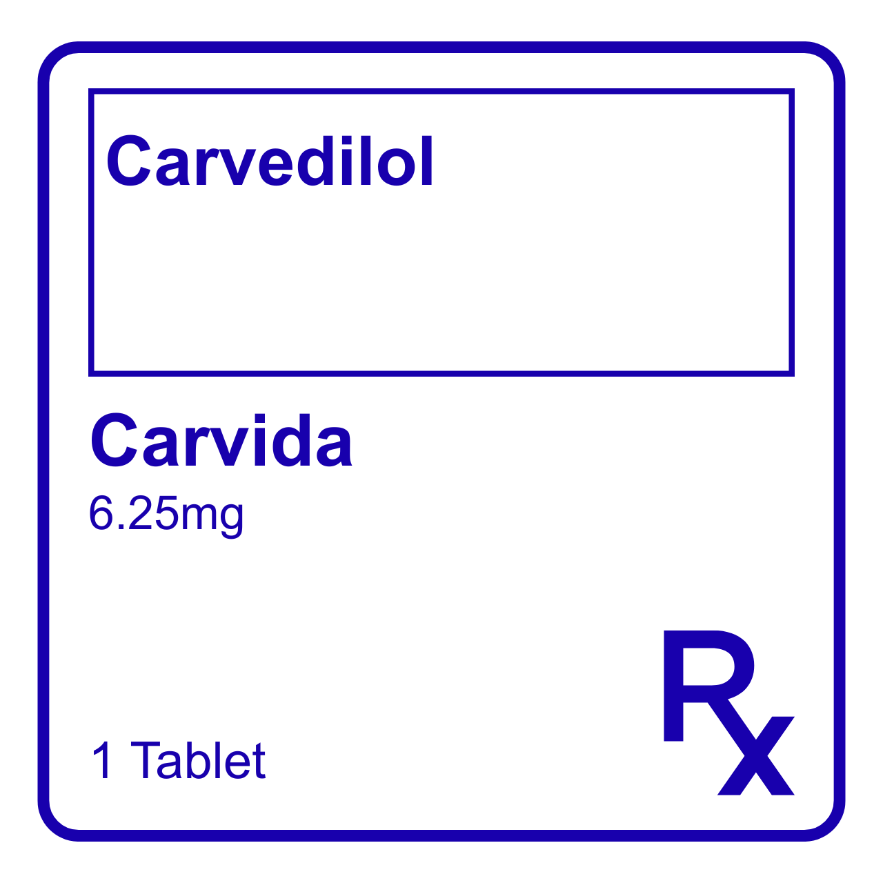 GE015503 CARVIDA CARVEDILOL TABLET - 6.25MG - Image 1