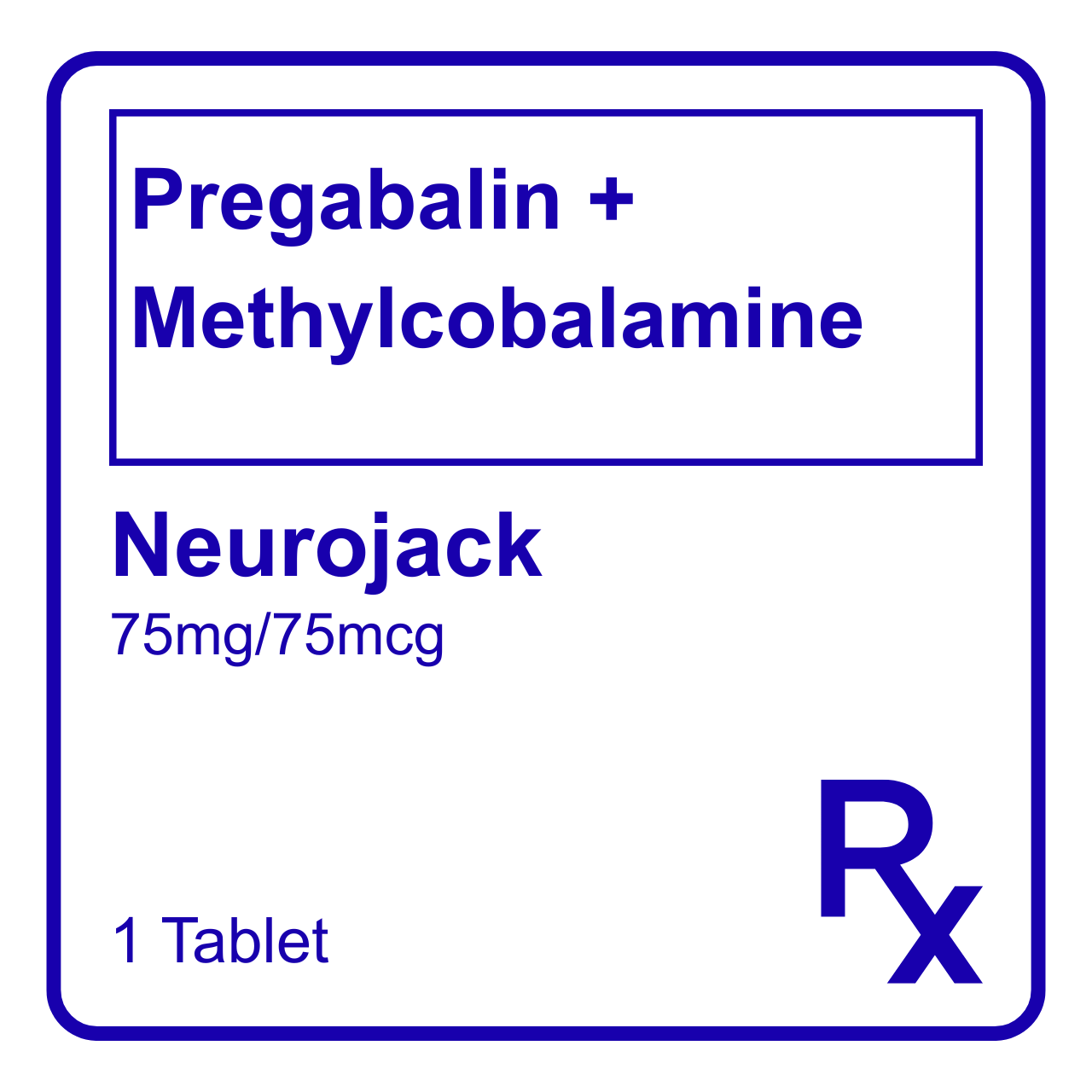 GE015549 NEUROJACK PREGABALIN + METHYLCOBALAMINE 75MG/75MCG - Image 1