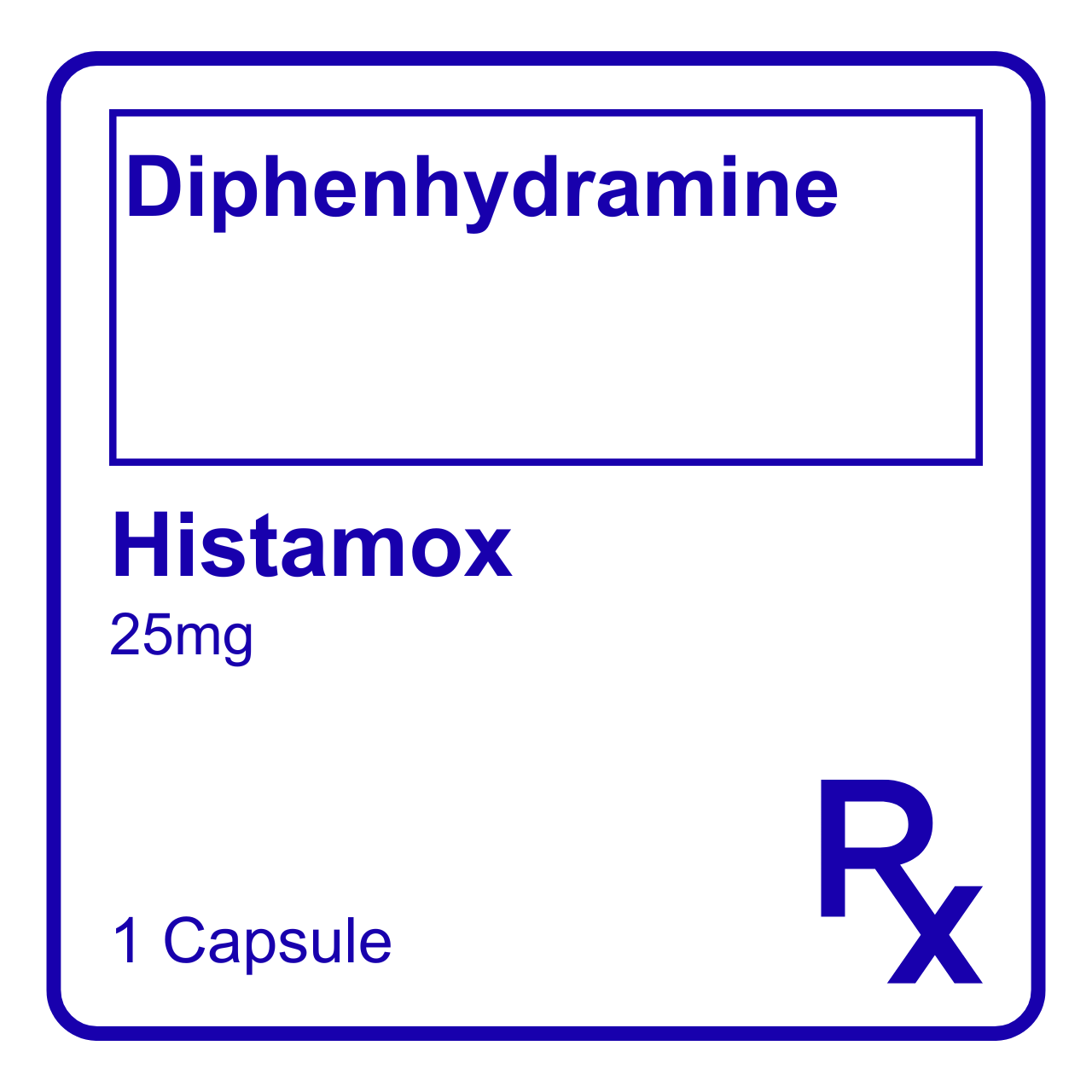 GE016023 HISTAMOX DIPHENHYDRAMINE CAPSULE - 25 MG - Image 1