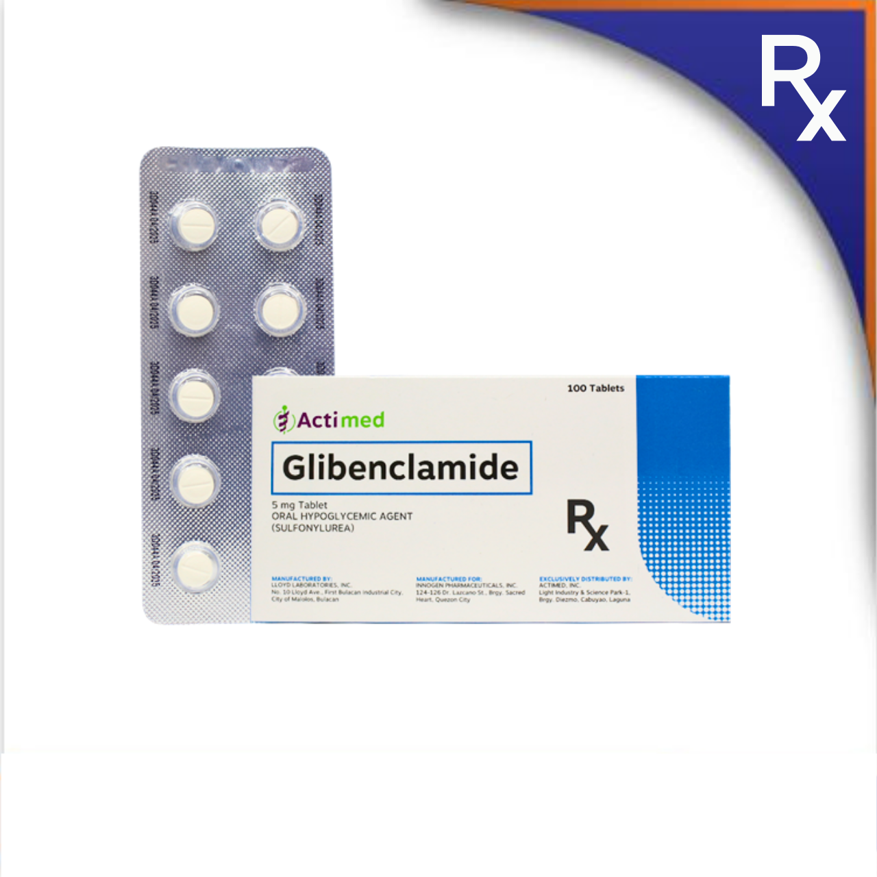 HB008277 ACTIMED GLIBENCLAMIDE TABLET - 5MG - Image 1
