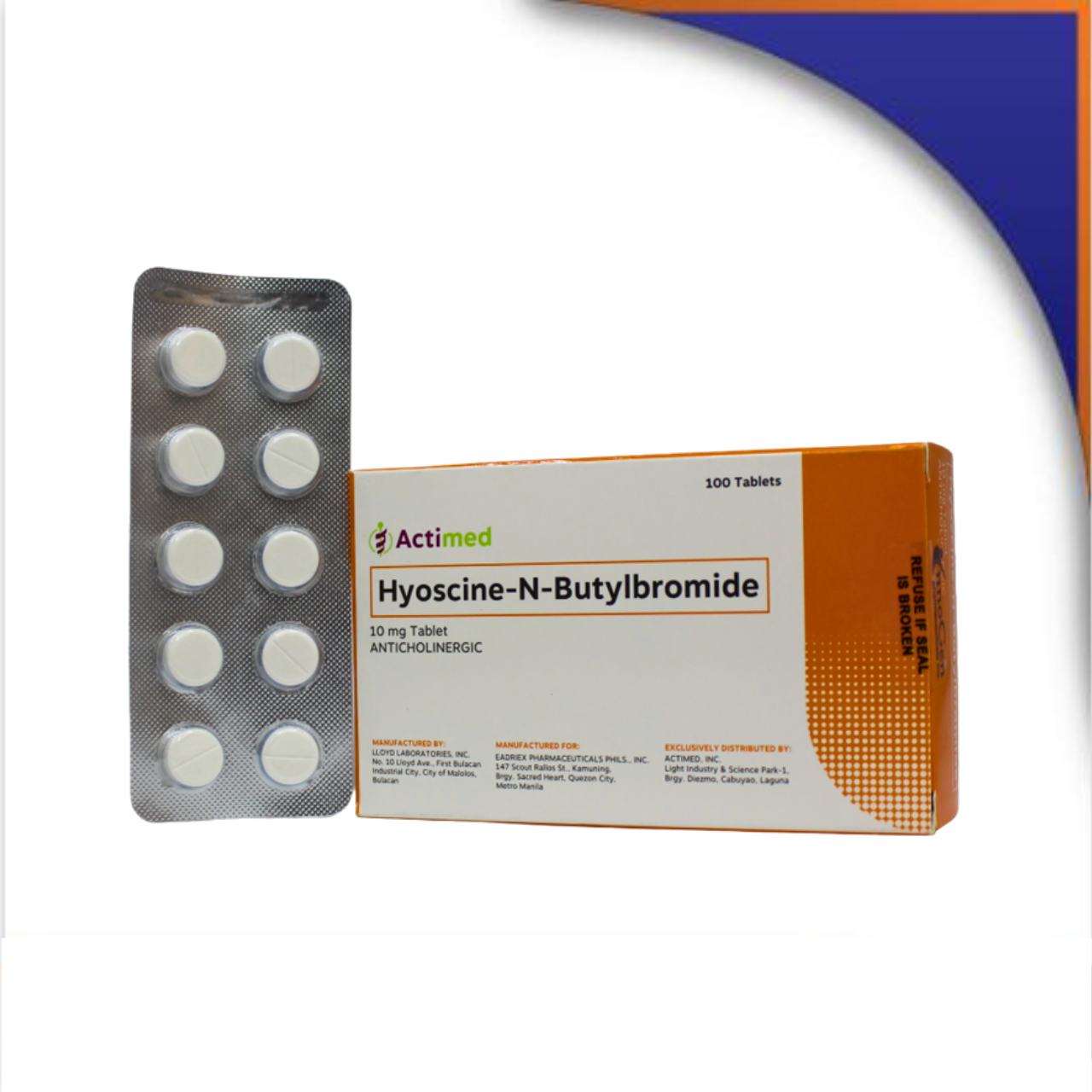 HB008424 ACTIMED HYOSCINE-N-BUTYLBROMIDE TABLET - 10MG - Image 1