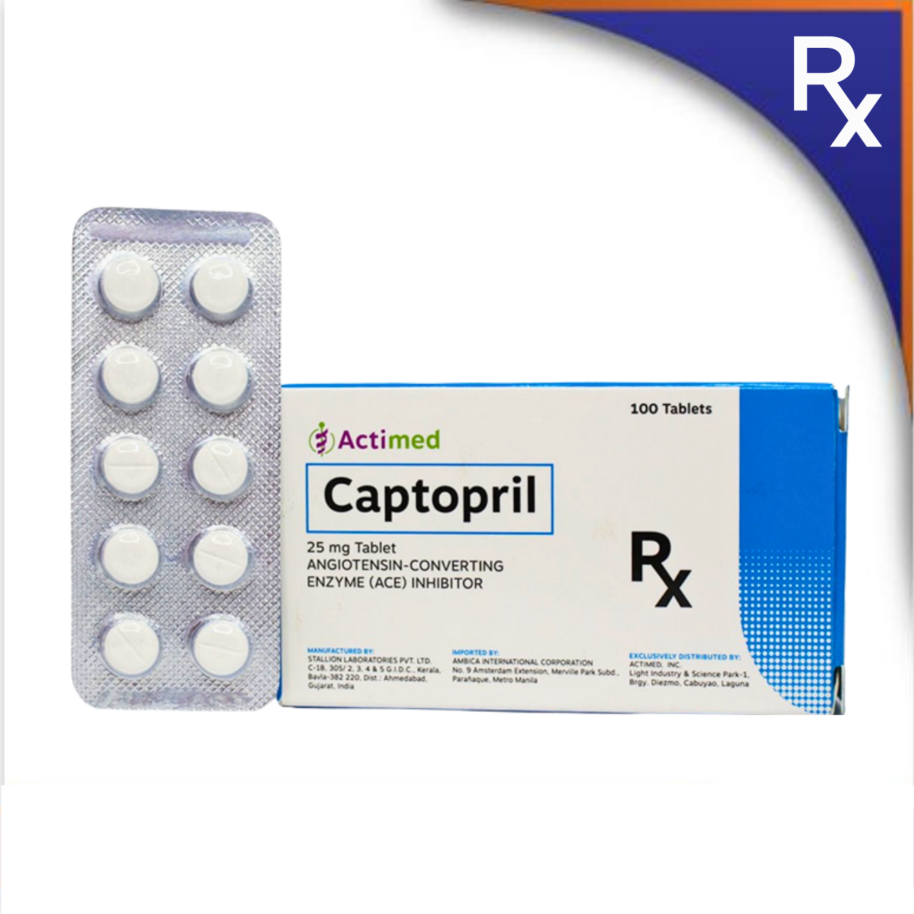 HB008435 ACTIMED CAPTOPRIL TABLET - 25MG - Image 1