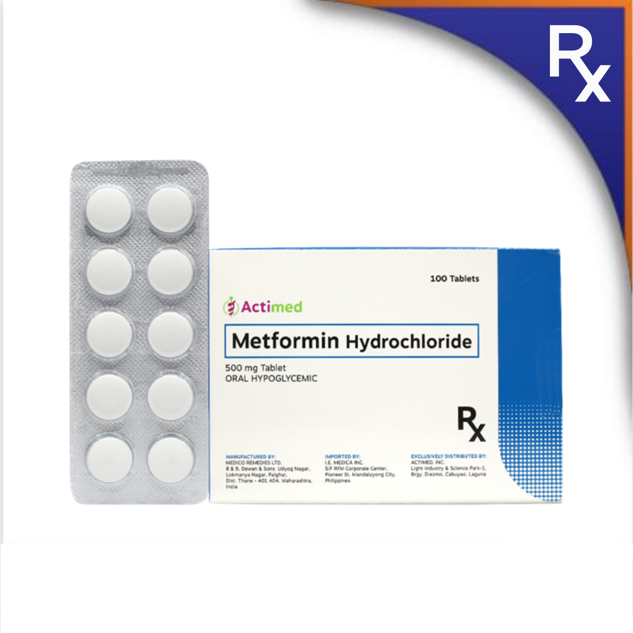 HB013192 ACTIMED METFORMIN TABLET - 500MG - Image 1
