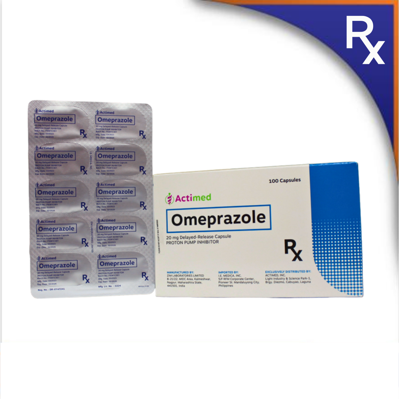 HB013570 ACTIMED OMEPRAZOLE CAPSULE - 20MG - Image 1