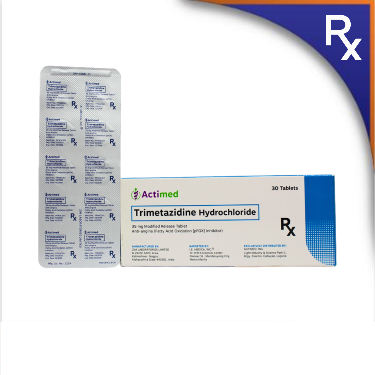 HB014472 ACTIMED TRIMETAZIDINE MR TABLET (IEM) - 35MG - Image 1