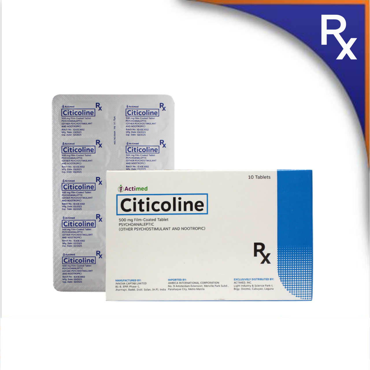 HB014473 ACTIMED CITICOLINE FILM-COATED TABLET - 500MG - Image 1