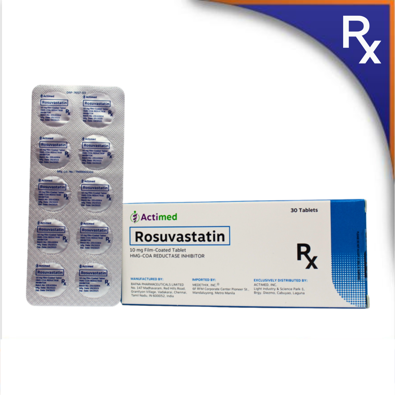 HB014674 ACTIMED ROSUVASTATIN FILM-COATED TABLET (MED) - 10MG - Image 1