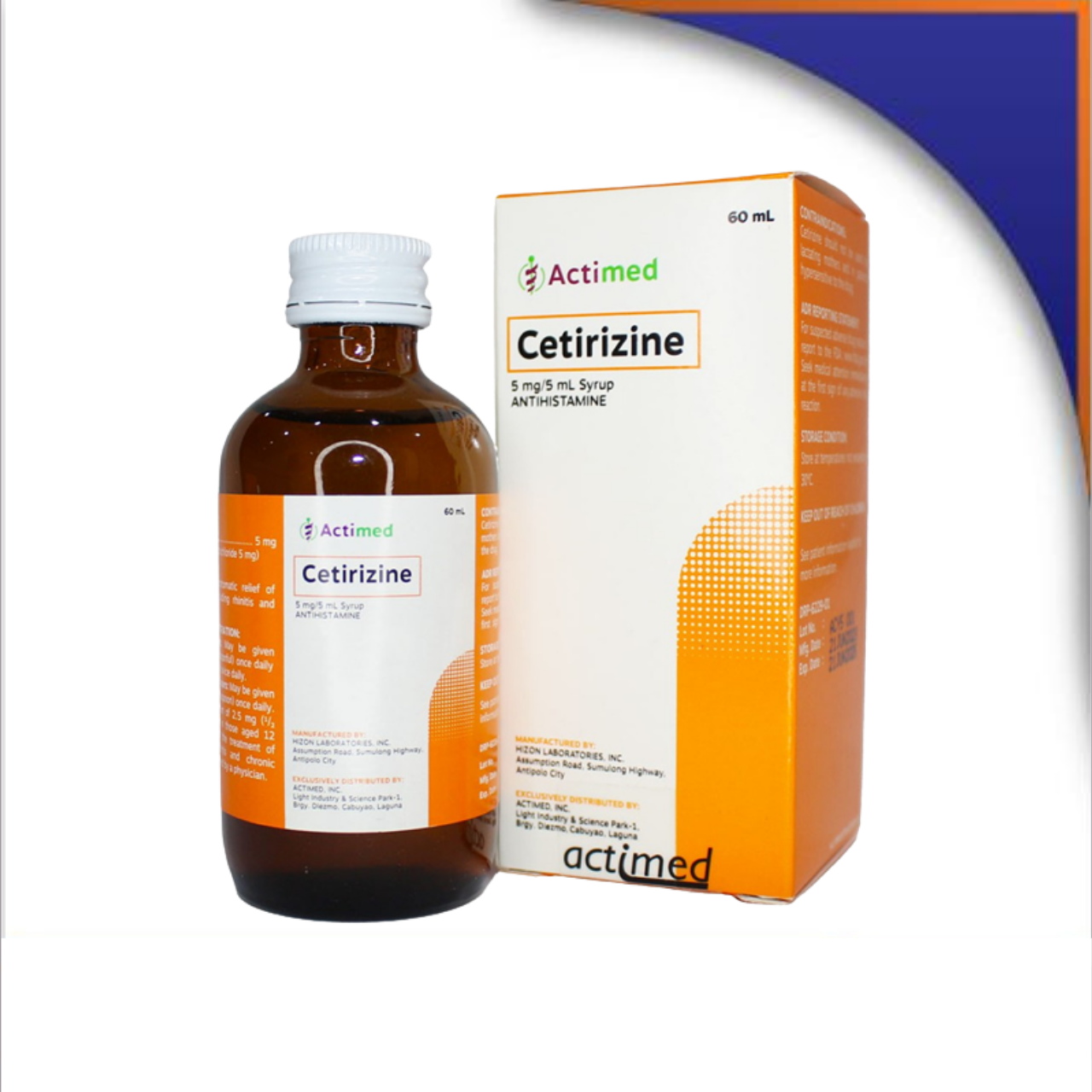 HB014688 ACTIMED CETIRIZINE SYRUP - 60ML STRAWBERRY - Image 1