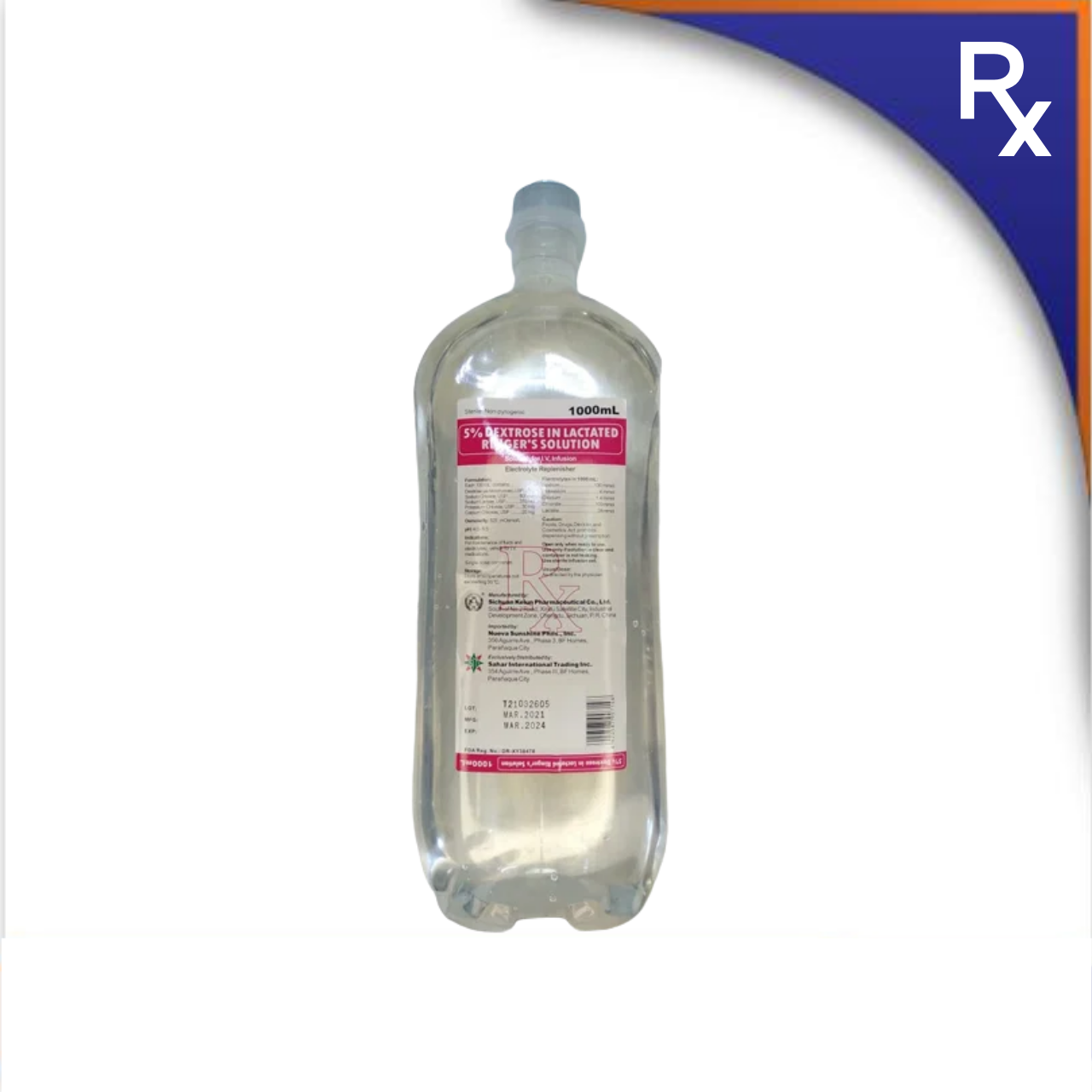 MS002008 PLASTIC DEXTROSE 5% LACTATED RINGER - 1L - Image 1