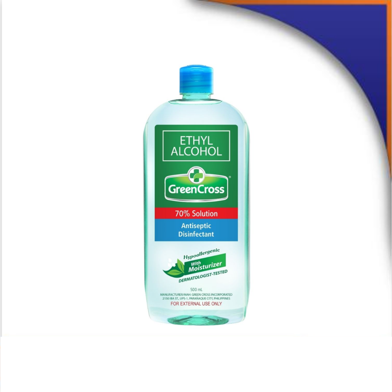 MS014334 GREEN CROSS 70% ETHYL ALCOHOL WITH MOISTURIZER - 500ML - Image 1