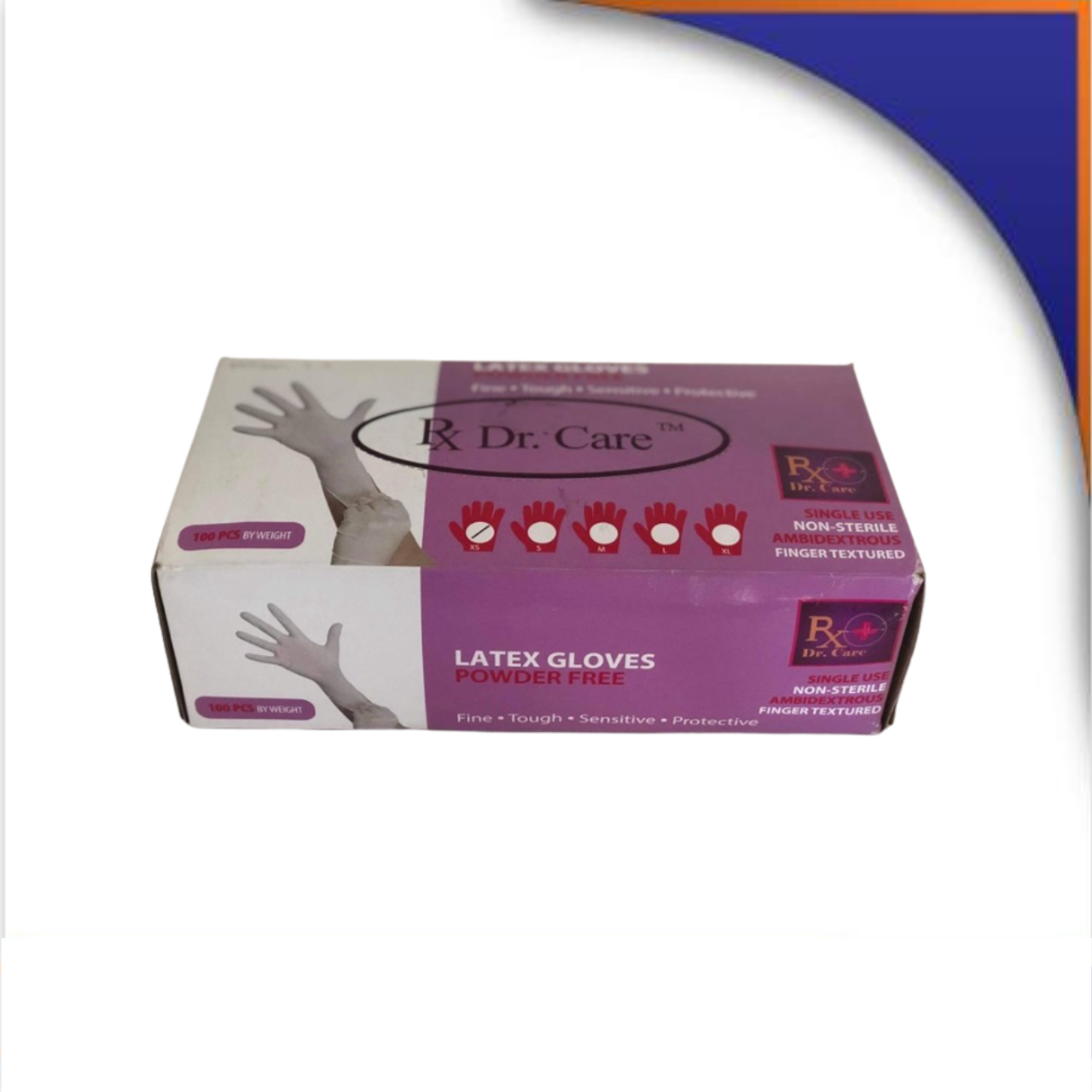 MS014883 RX DR CARE LATEX GLOVES LARGE - Image 1