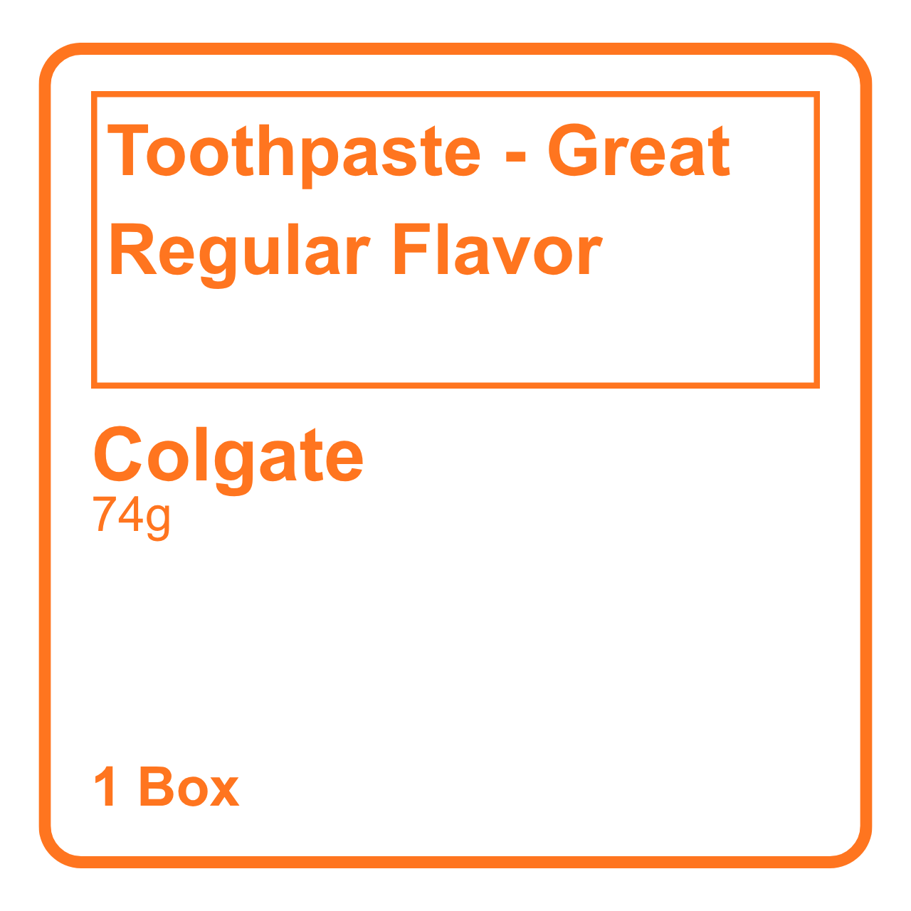CG007312 COLGATE GREAT REGULAR FLAVOR - 74G - Image 1