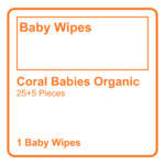 CORAL BABIES ORGANIC BABY WIPES X25+5