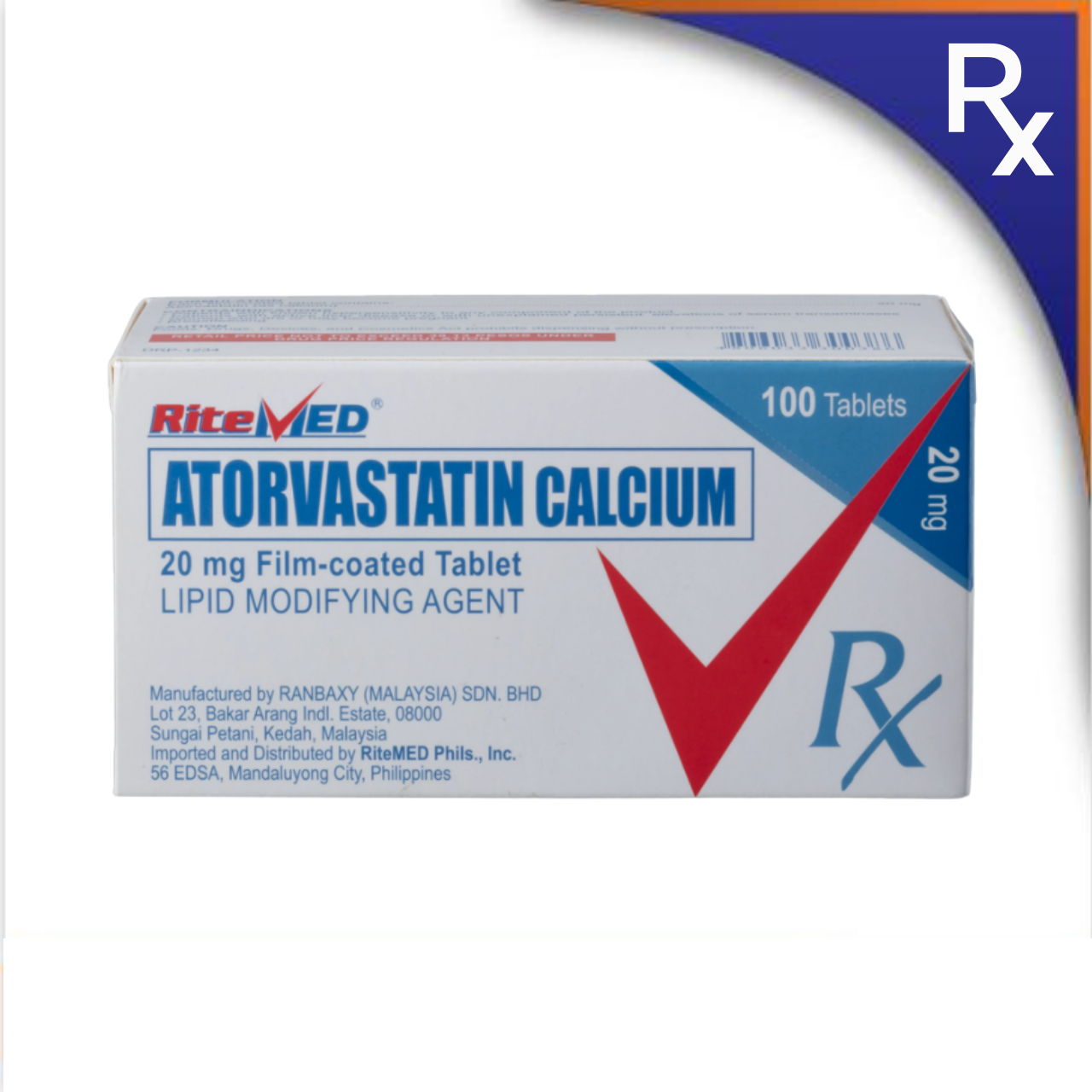 GE013476 RITEMED ATORVASTATIN FC TABLET - 20MG - Image 1