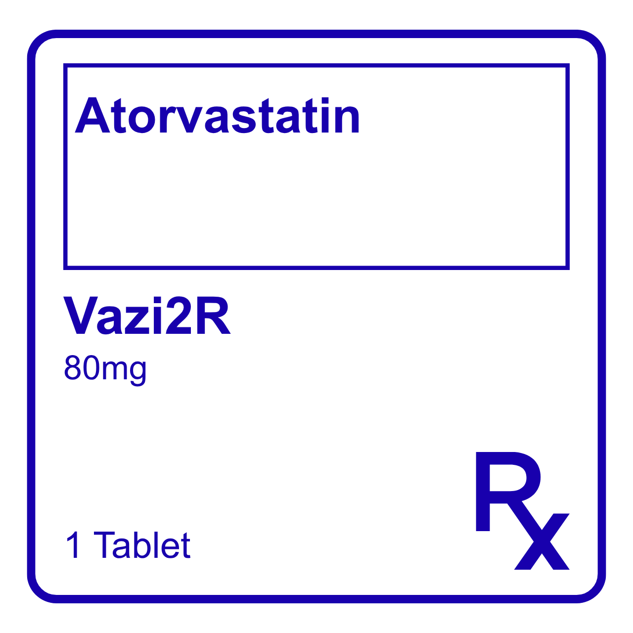 GE015534 VAZI2R ATORVASTATIN FC TABLET - 80MG - Image 1