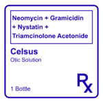 CELSUS NEOMYCIN + GRAMICIDIN + NYSTATIN + TRIAMCINOLONE ACETONIDE OTIC SOLUTION