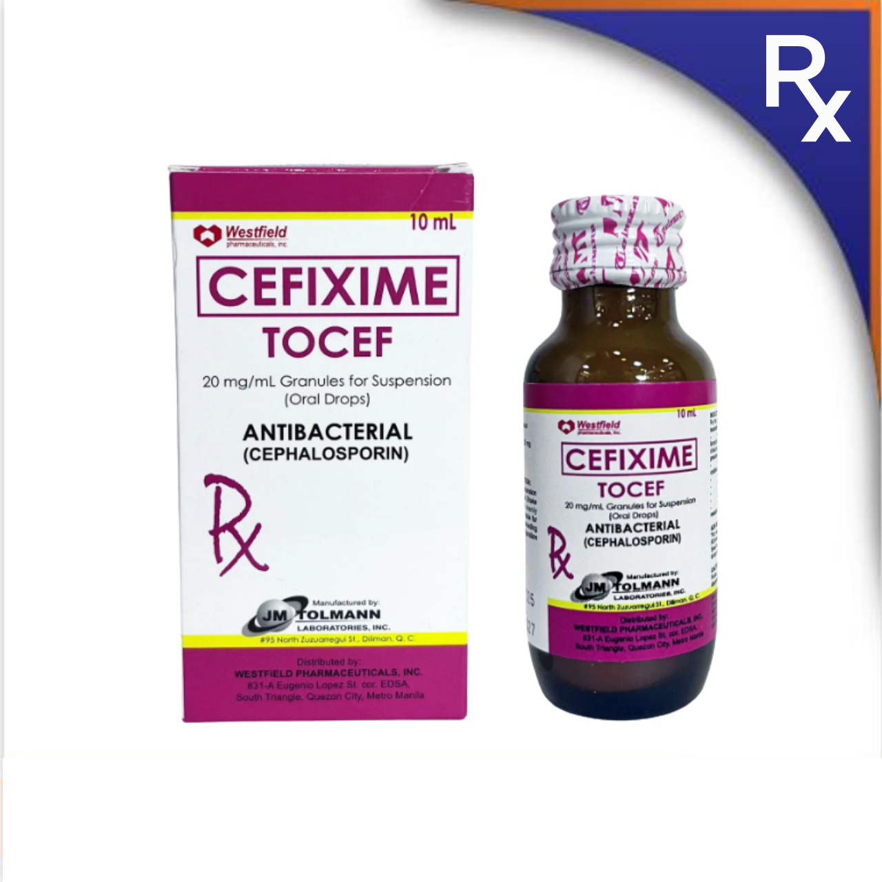 GE016022 TOCEF CEFIXIME SUSPENSION ORAL DROP 20MG/ML - 10ML - Image 1